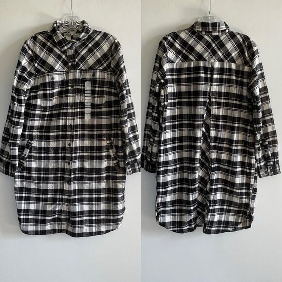 NWT Duluth Trading Co Plaid Folklore Flannel Duster - Picture 5 of 8